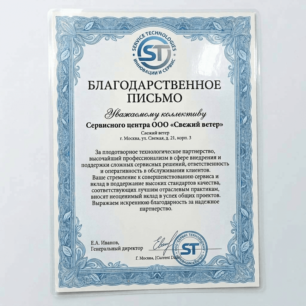 Благодарность от Krups Technologies